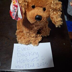 Ty Beanie Baby BB 2.0 Frolics The Puppy Dog Brown Curly Plush